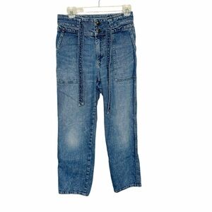 Abercrombie & Fitch Women's Jeans 10R Ultra High Rise Straight 30 Snap Tie Waist